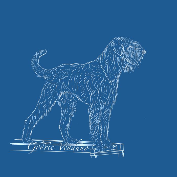 Šlapanický vlk - triko s vlastním motivem - azurově modrá