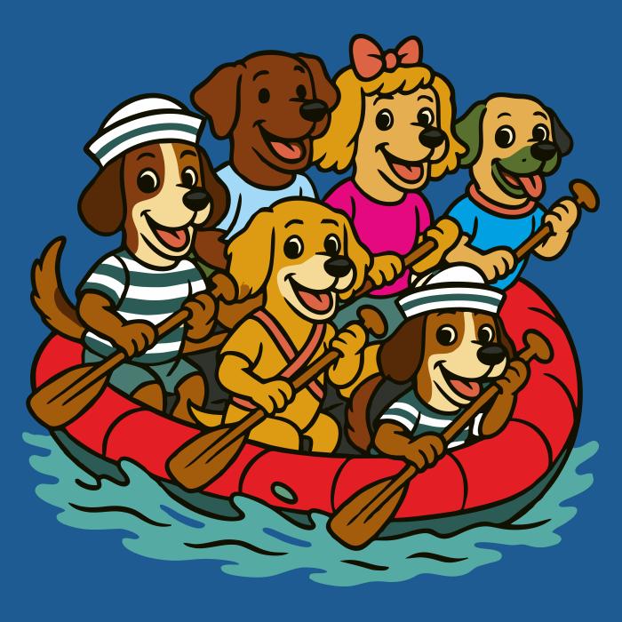 Psi na raftu - azurově modrá