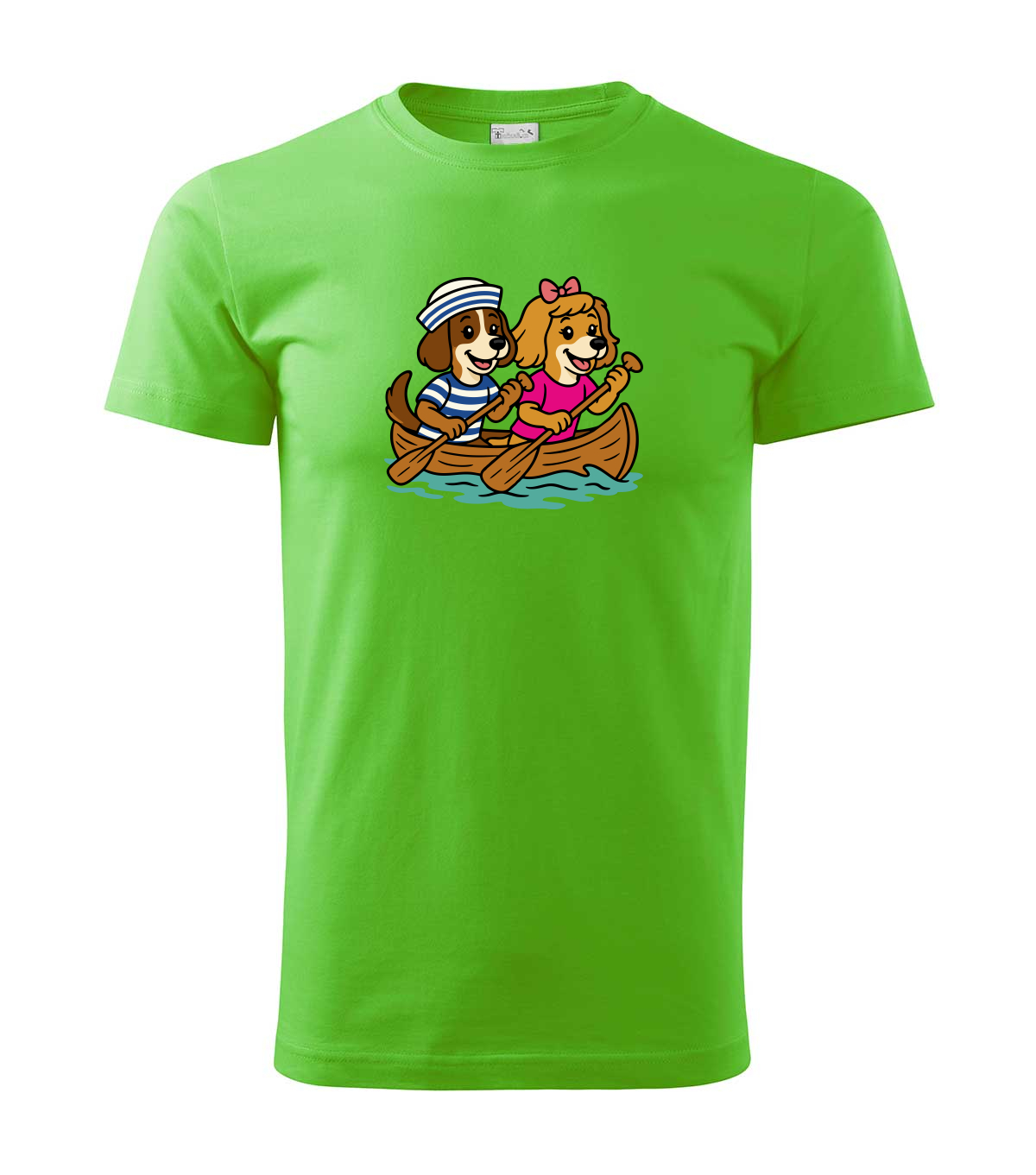 Pes a fena na kánoi - apple green