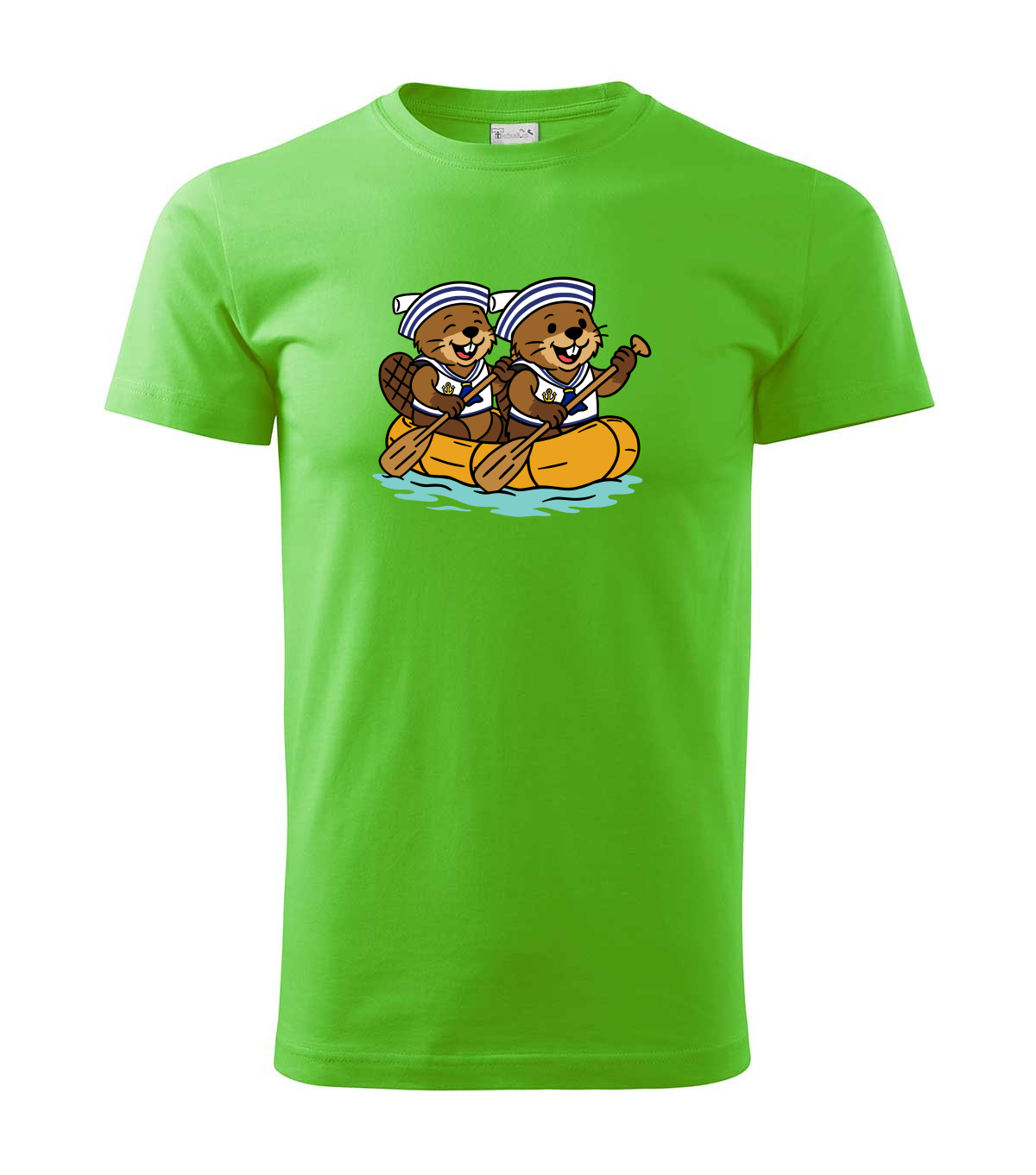 Dva bobři na raftu - tričko pro vodáky - apple green