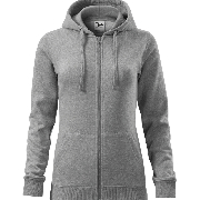 Mikina dámská Trendy Zipper tmavě šedý melír S