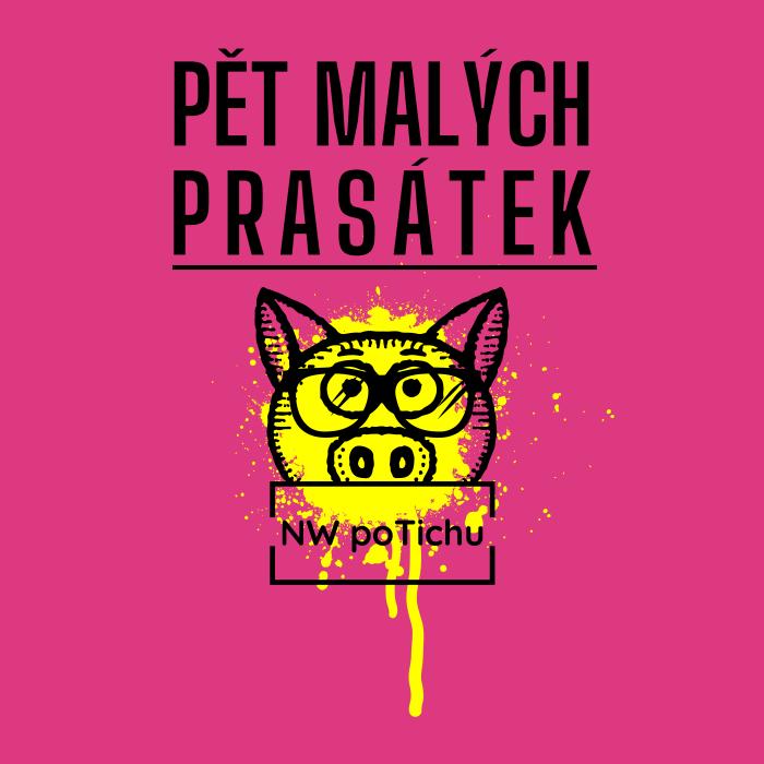 Pět malých prasátek - žluté - purpurová