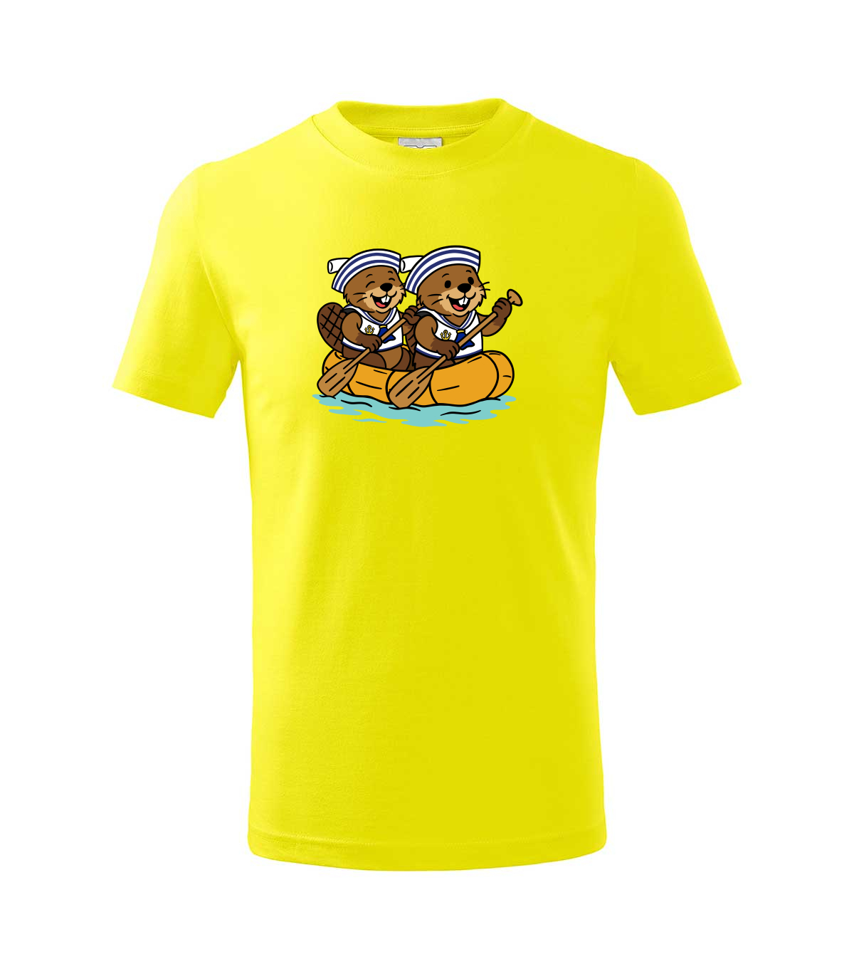 Dva bobři na raftu - tričko pro vodáky - citonová