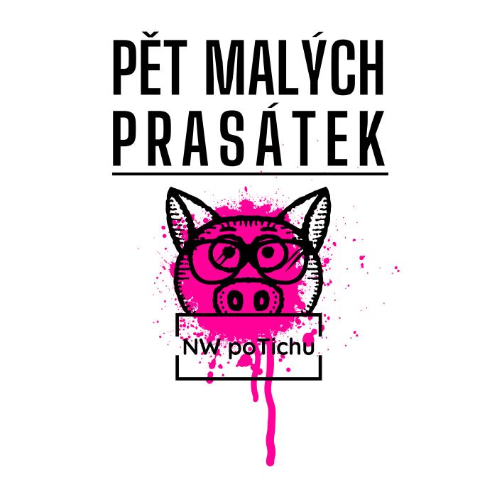 Pět malých prasátek - ružové - bílá