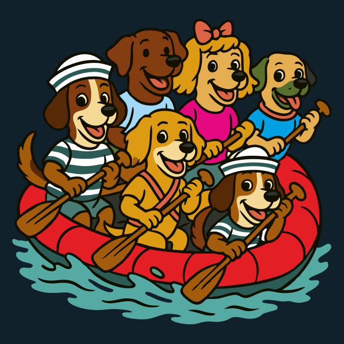 Psi na raftu - námořní modrá