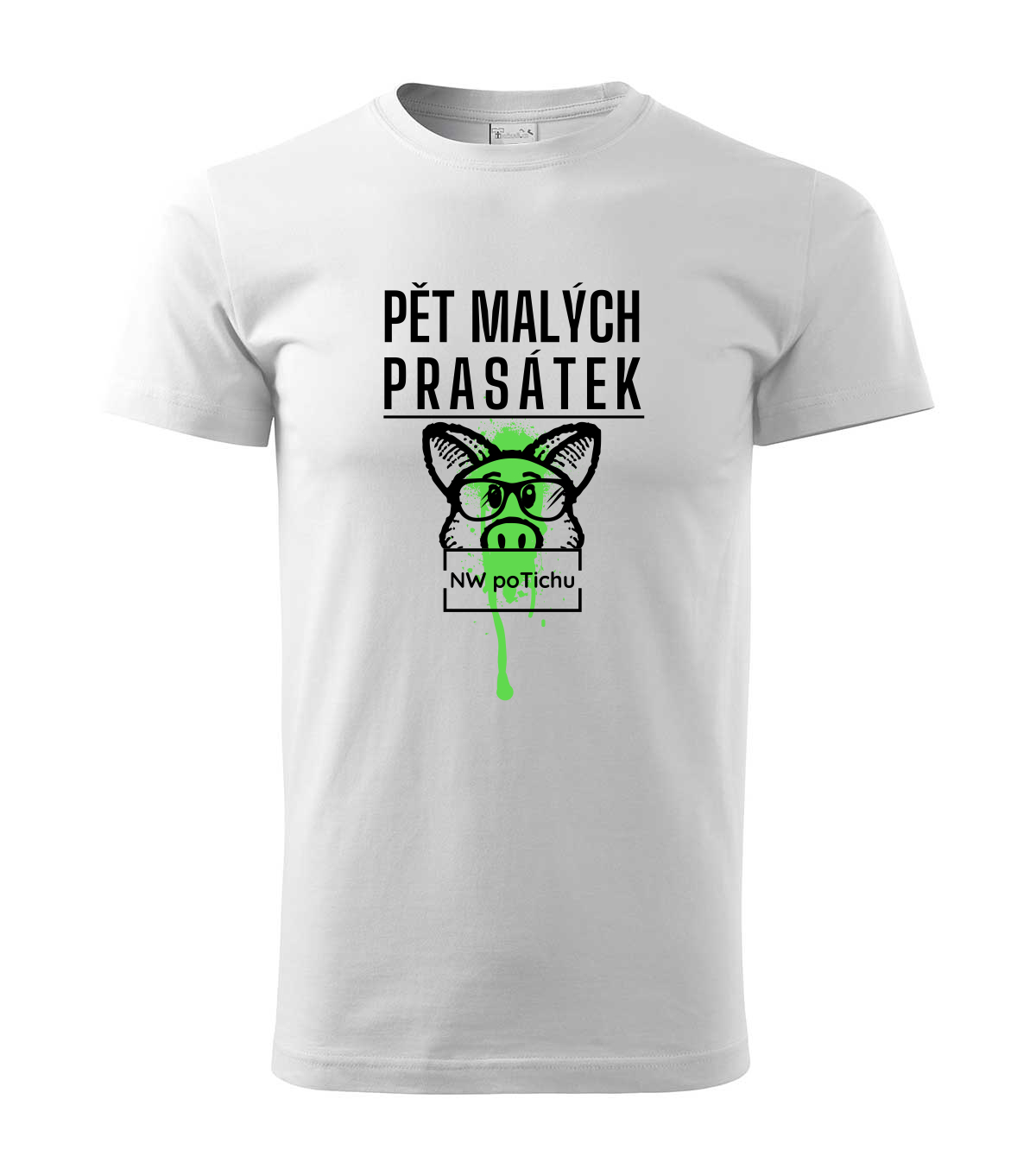 Pět malých prasátek - zelené - bílá