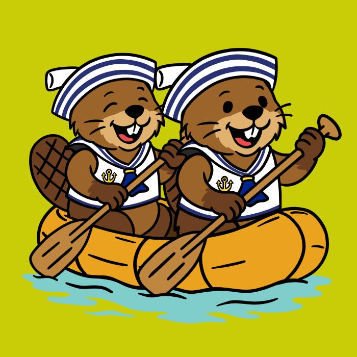 Dva bobři na raftu - tričko pro vodáky - limetková