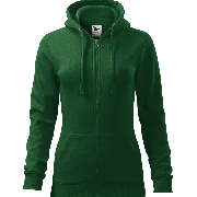 Mikina dámská Trendy Zipper lahvově zelená XS